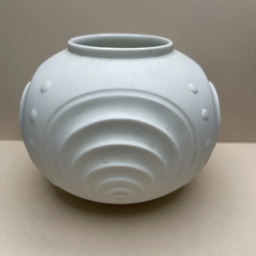 Vintage Midcentury Seltmann Weiden White Bisque Vase Art Deco West Germany‎